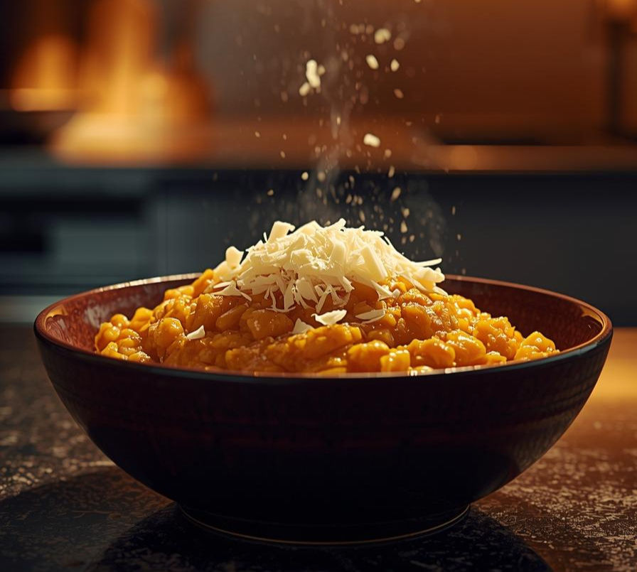 Kürbis-Risotto mit Parmesan