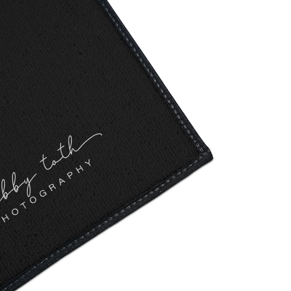 Thumbnail: Black and White Bold Floral Heavy Duty Floor Mat