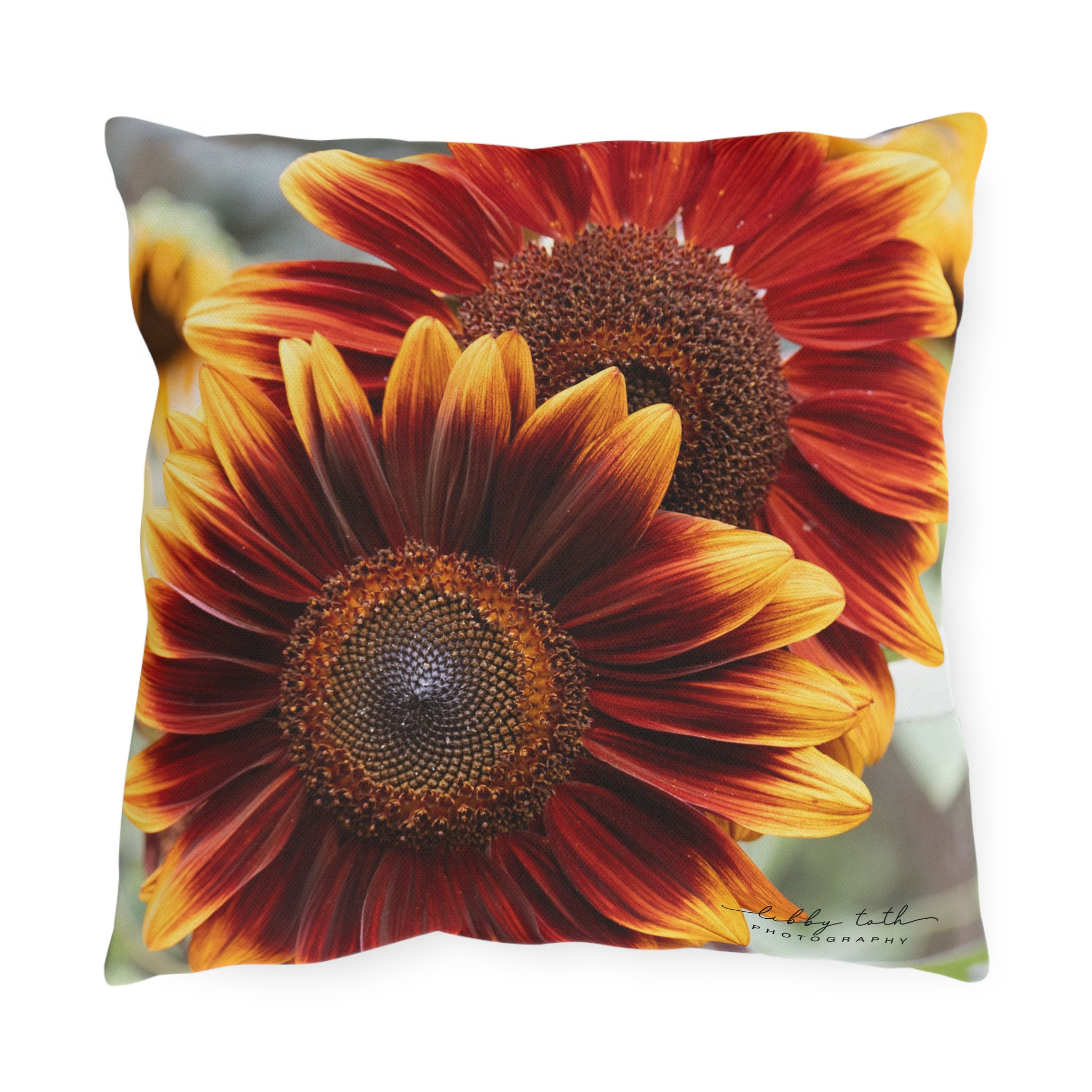 Sunflowers & Rustic Fall Design Outdoor Pillows - Home Decor / Cozy Seating