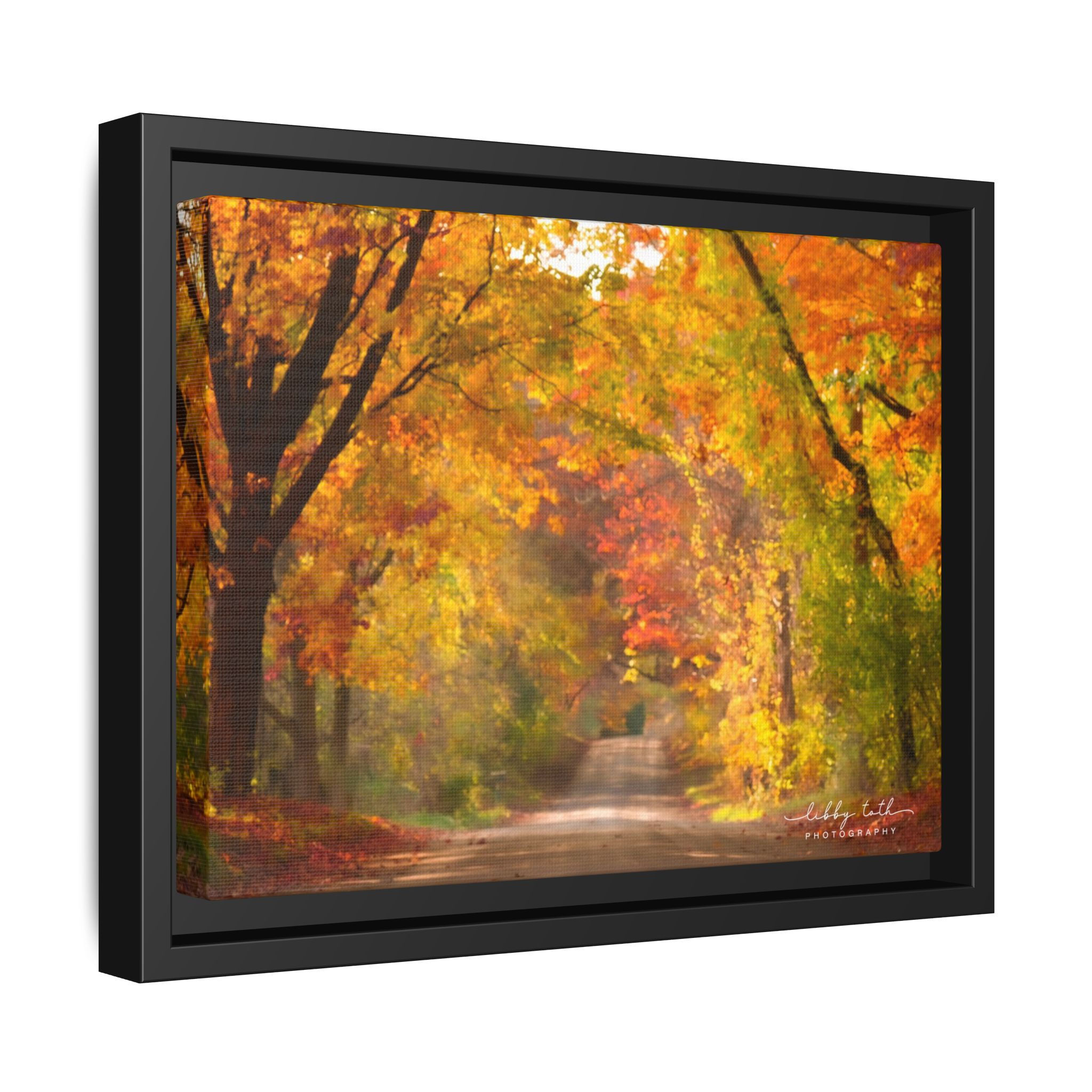 "Just Another Sunday Drive" Framed Autumn Canvas Art Print