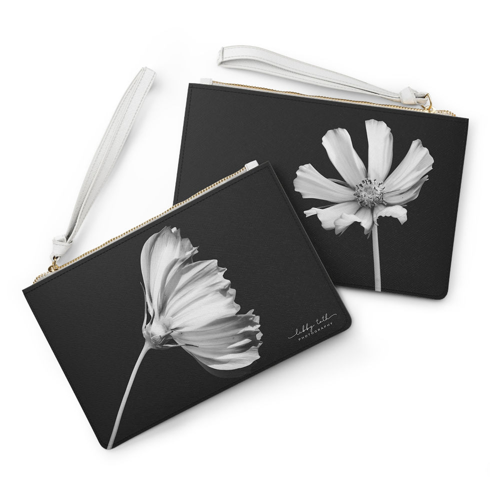 Thumbnail: Black and White Flower Clutch Bag