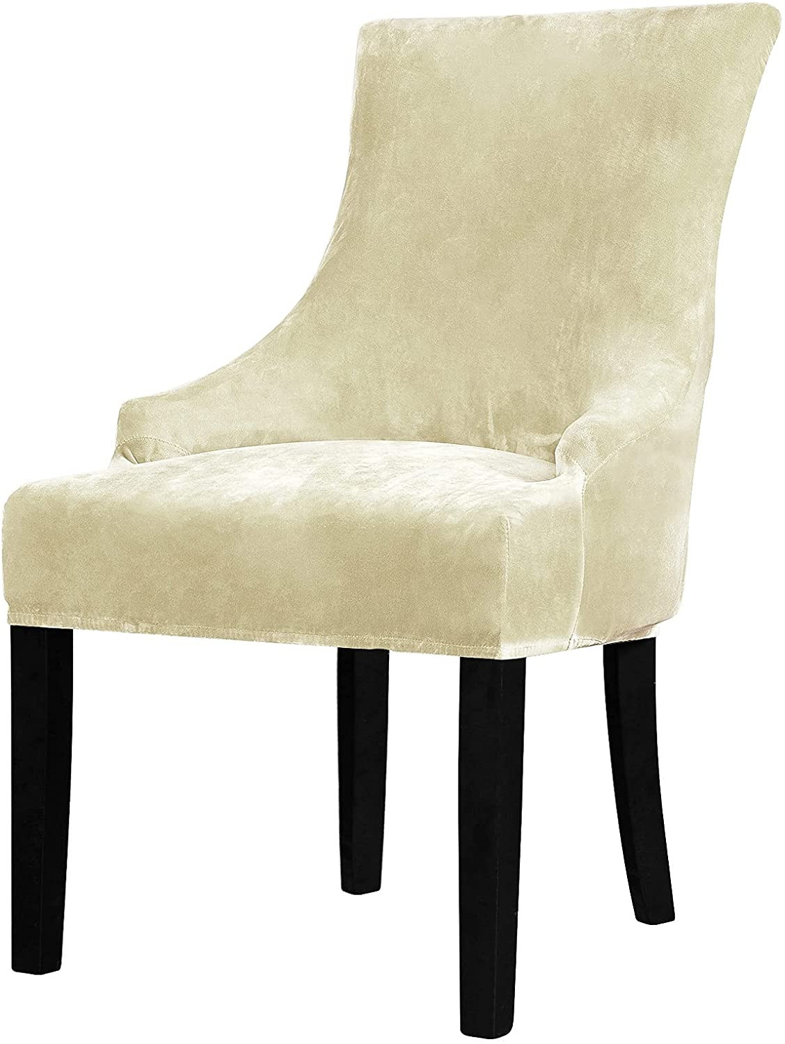 Cream Velvet Chair Cover 1PC