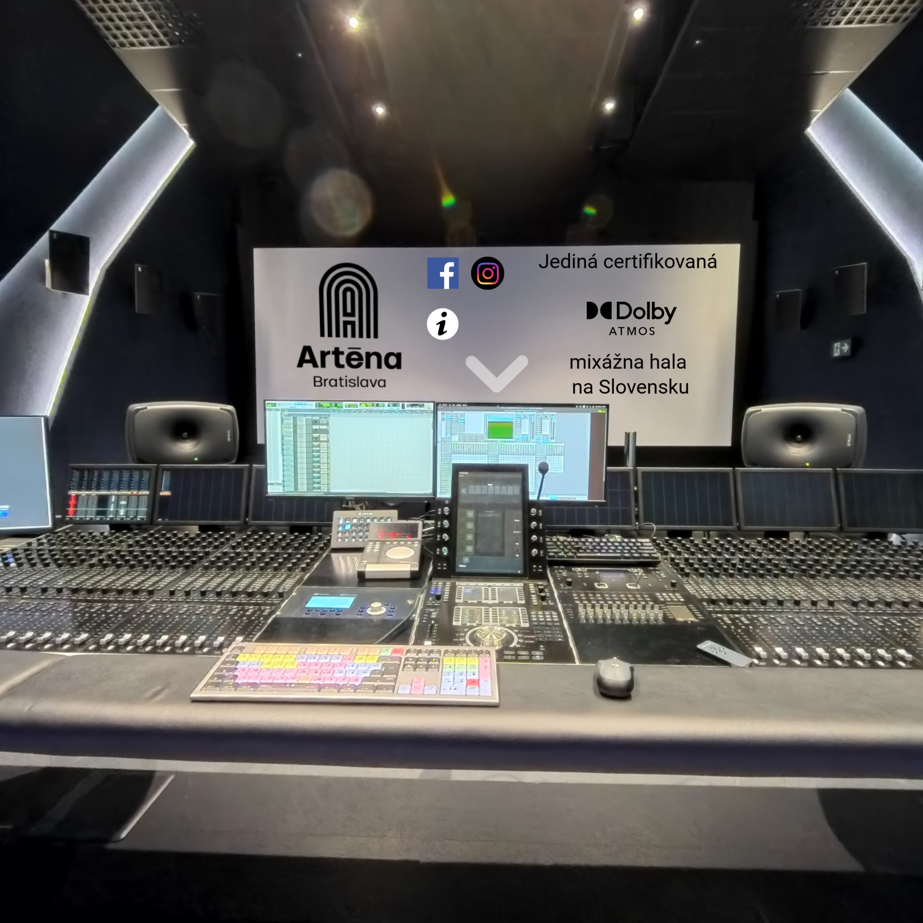 Dolby atmos mixážna hala kreatívneho centra Arténa Bratislava