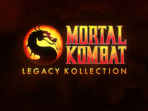 Arte promocional de Mortal Kombat Legacy Kollection destacando os jogos clássicos da franquia e a inclusão de títulos controversos como Special Forces.