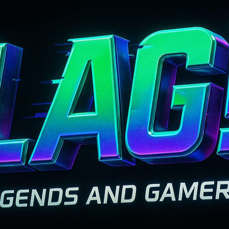 Logo do Portal LAG com design gamer em neon nas cores azul, verde e roxo sobre fundo escuro