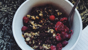 Chocolate chip + Peanut Butter Baked Oats
