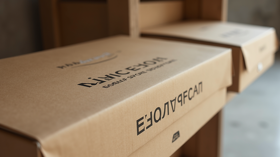 Close-up view of minimalist streetwear packaging ready for shipment