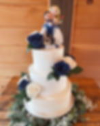 White & Navy Wedding Cake