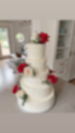 White Pearl Wedding Cake