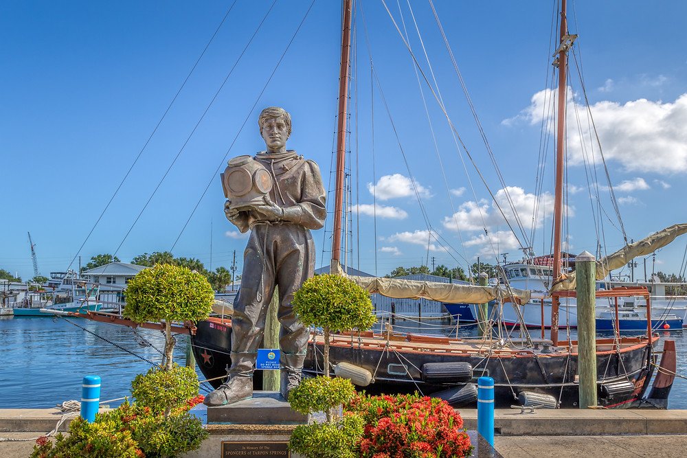 Sponge diver statue found on the Tarpon Springs sponge docks