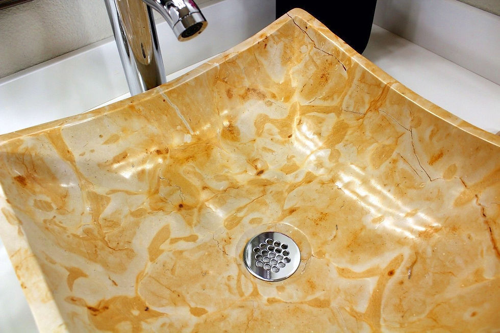 Thumbnail: Travertine Marble Sink Square Yellow Natural Stone