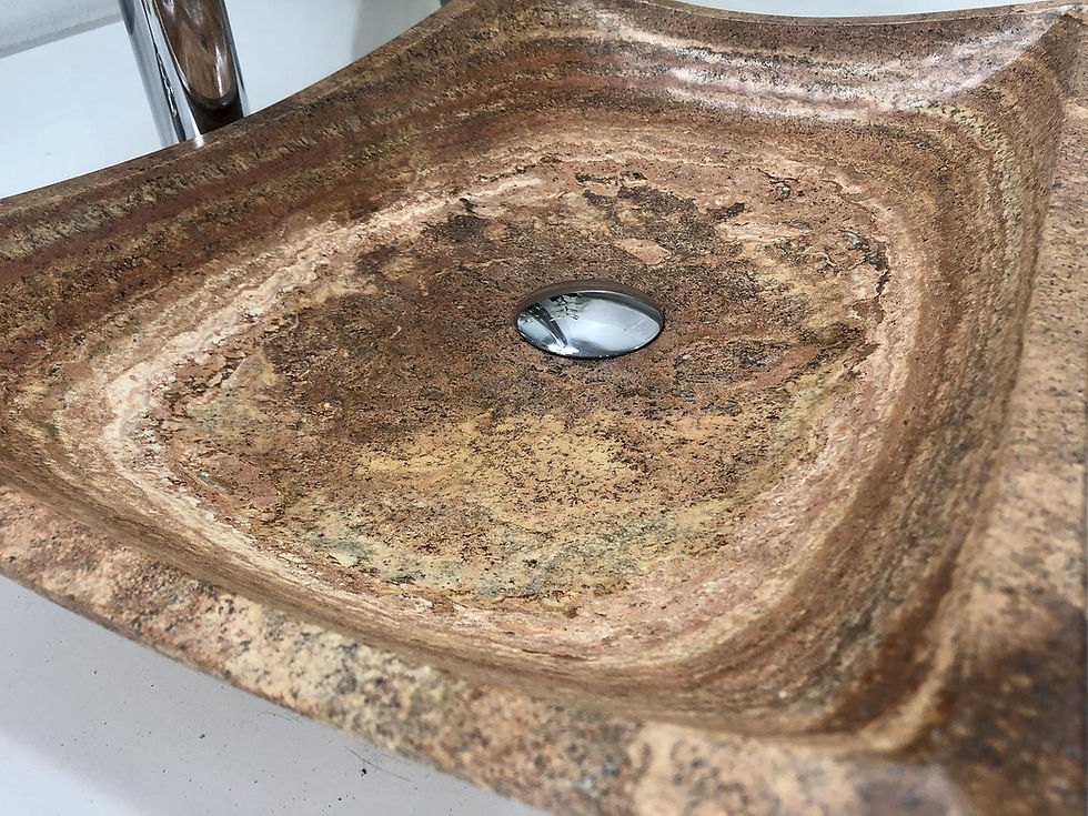 Thumbnail: Travertine Sink Rectangular Natural Stone