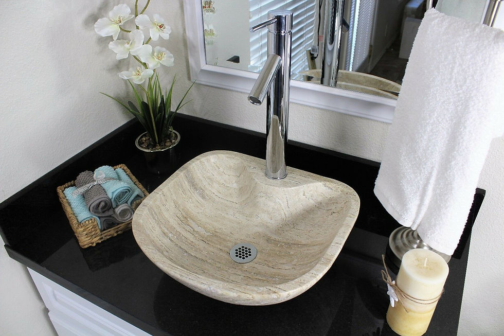 Thumbnail: Travertine Marble Sink Square Natural Stone