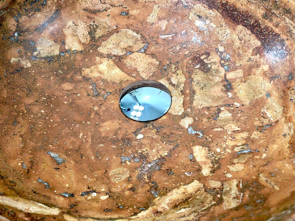 Thumbnail: Travertine Marble Sink Round Red Natural Stone