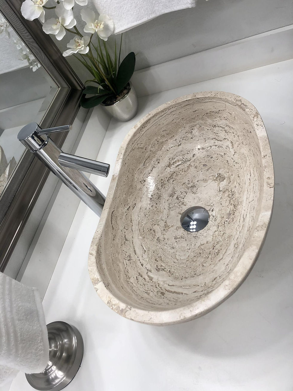Thumbnail: Travertine Sink Canoe Natural Stone