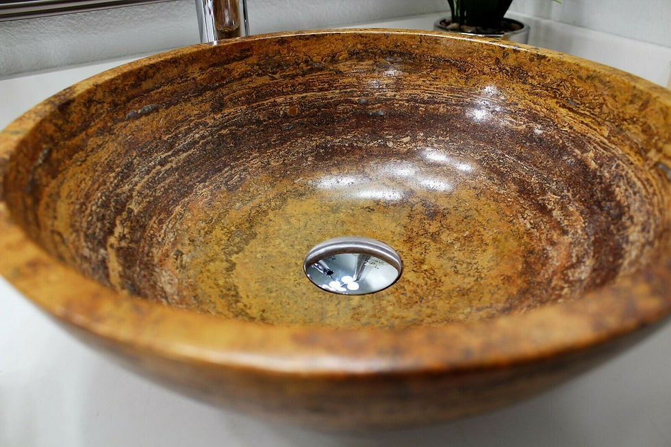 Thumbnail: Travertine Marble Sink Round Red Natural Stone