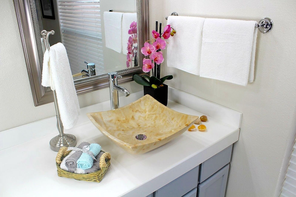 Thumbnail: Travertine Marble Sink Square Yellow Natural Stone