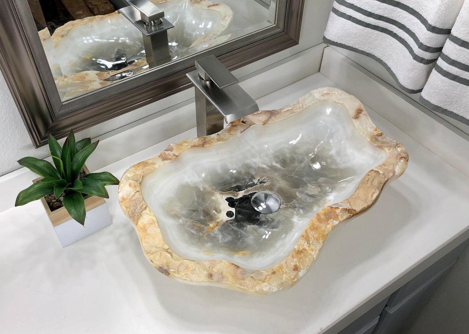 Onyx Sink Rustic Natural Stone