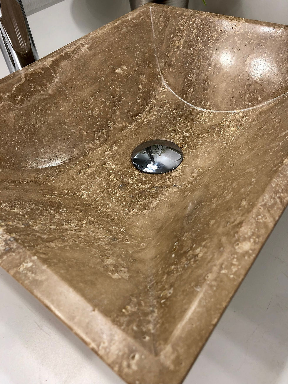 Thumbnail: Travertine Sink Rectangle Natural Stone