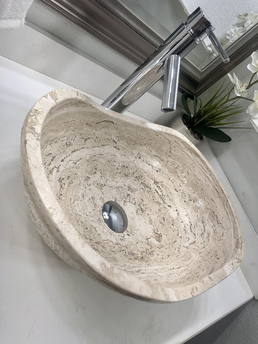 Thumbnail: Travertine Sink Canoe Natural Stone