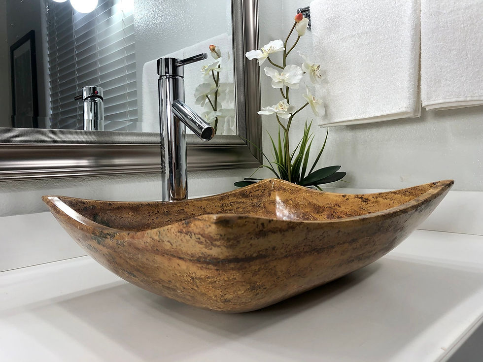 Thumbnail: Travertine Sink Rectangle Natural Stone