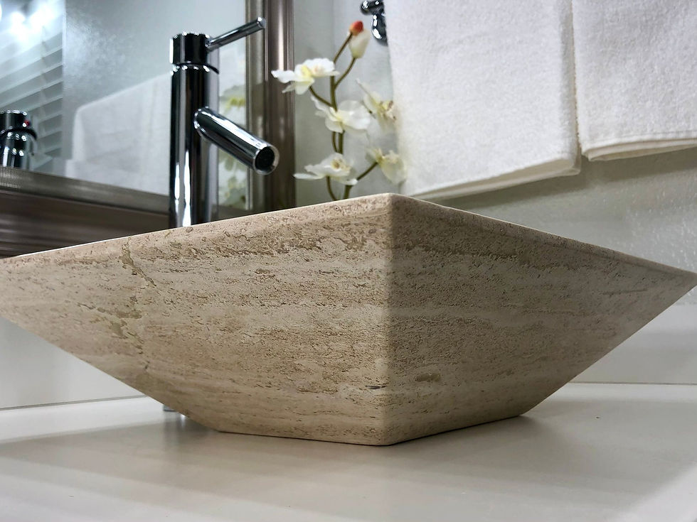 Thumbnail: Travertine Sink Rectangular Natural Stone