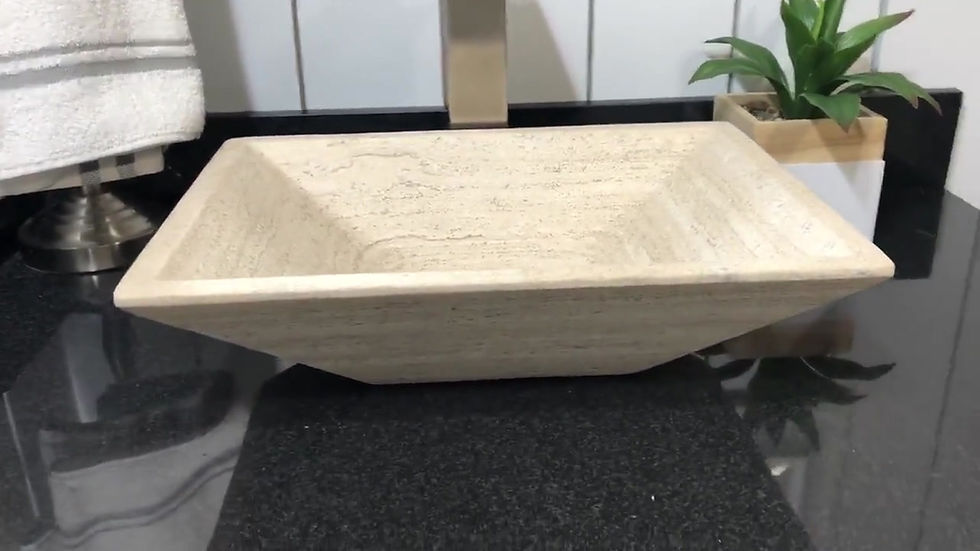 Thumbnail: Travertine Sink Rectangle Natural Stone