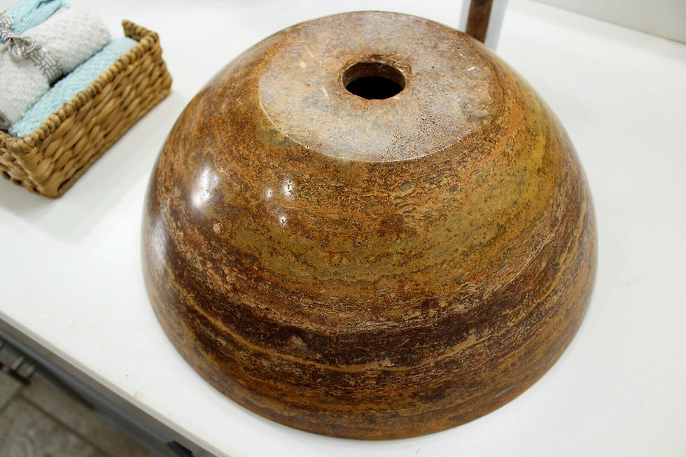 Thumbnail: Travertine Marble Sink Round Red Natural Stone