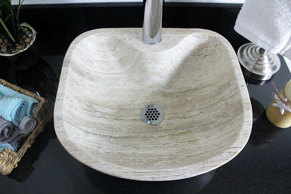 Thumbnail: Travertine Marble Sink Square Natural Stone