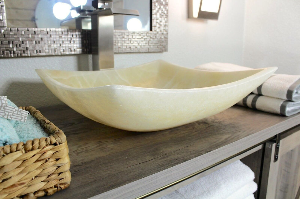 Thumbnail: Onyx Marble Sink Square Natural Stone