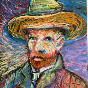 Loving Van Gogh _ Oil Pastel on Paper _ Jennifer Bonneteau Art _ California