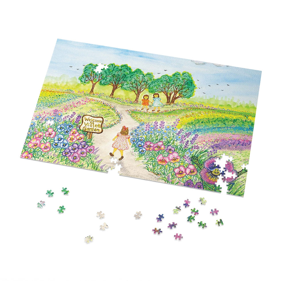 Thumbnail: Violet's Garden Jigsaw Puzzle with Tin 