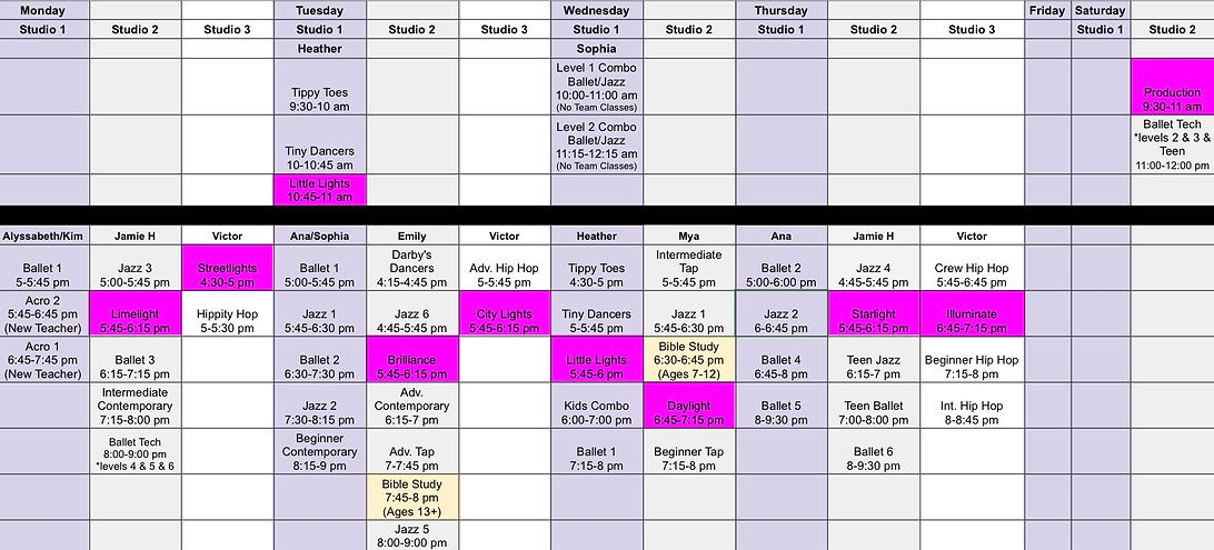 Fall Schedule 26-27