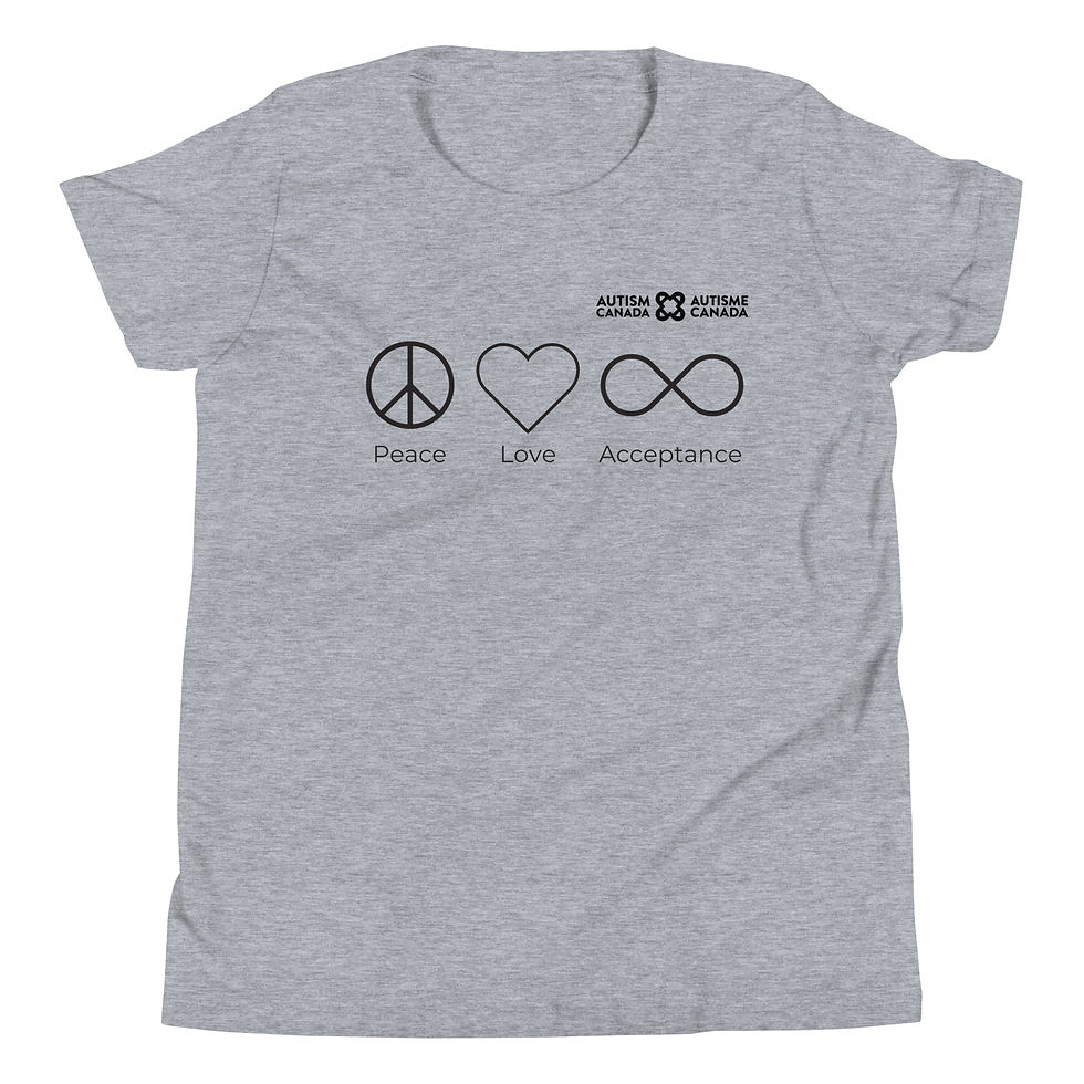 Thumbnail: Peace. Love. Acceptance. - Youth Short Sleeve Tee
