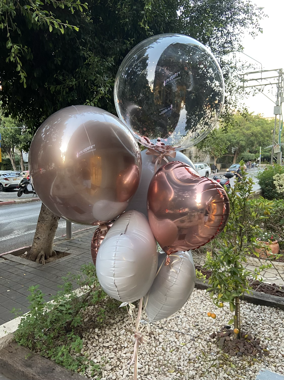 זר בלונים מיוחדים רוז לבן