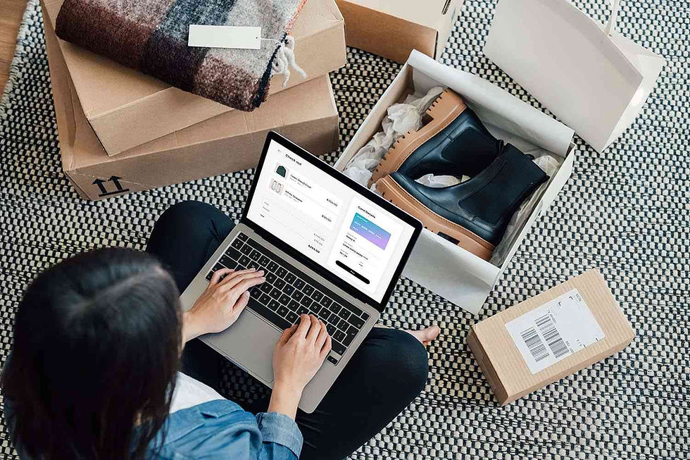 A girl online shopping