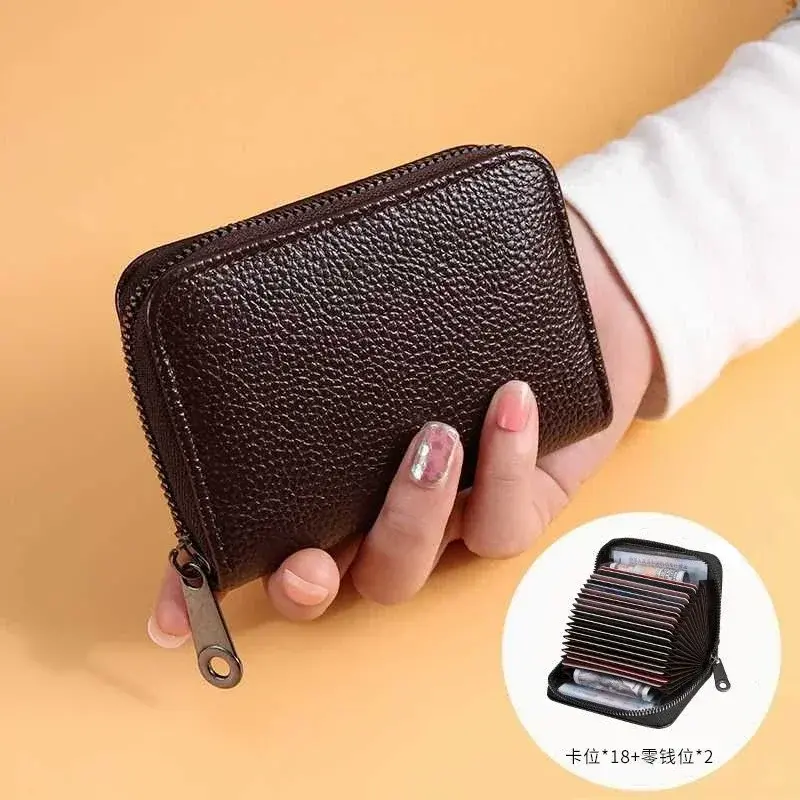Thumbnail: Multi Slot Card Holder Vintage Small Wallet Women Men Business Bank Credit Card 
