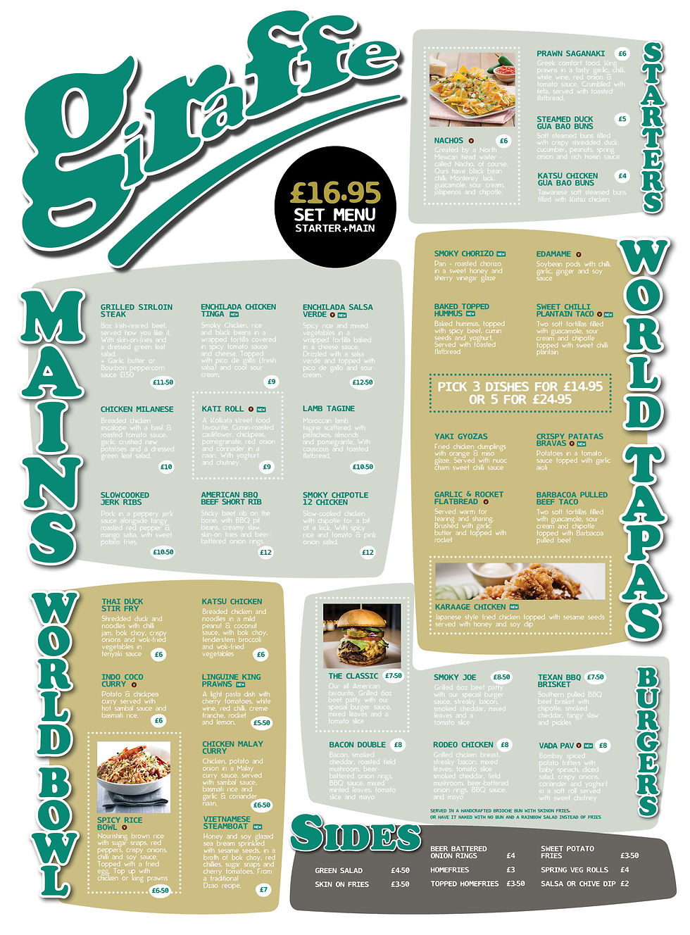 Giraffe Restaurant menu