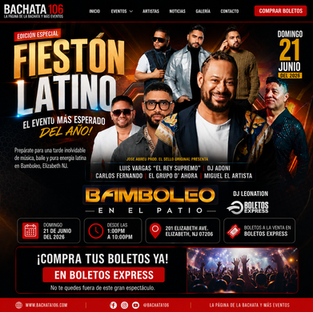 Fiestón Latino en Elizabeth NJ 2026: Luis Vargas, DJ Adoni y El Grupo D' Ahora en vivo