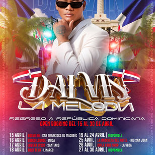 DALVIN LA MELODÍA ITINERARIO ABRIL 2026