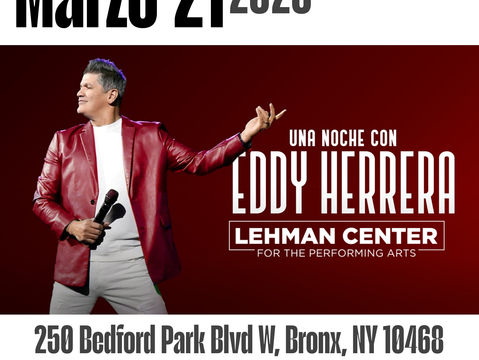 Eddy Herrera concierto Lehman center 21 de marzo 2026
