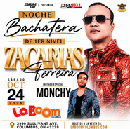Zacarías Ferreira y Monchy en Columbus, Ohio: Noche Bachatera de Primer Nivel este 24 de Octubre de 2026