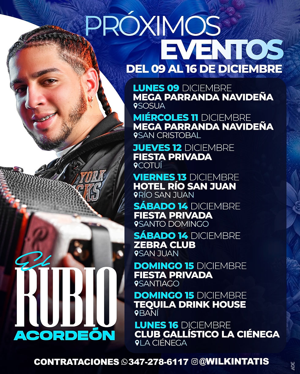 eventos Rubio Acordeon Diciembre 2024