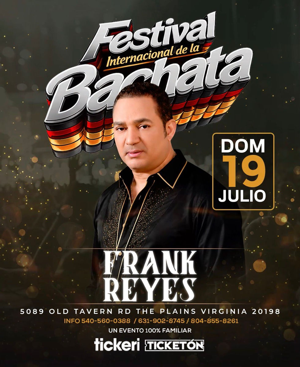 El Principe Frank Reyes Artista Confirmamdo Para El Festival de La Bachata Virginia 2026