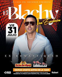 El Blachy en Exclusiva en La Casa del Mofongo y El Piano Bar | Nueva York | 31 de Julio