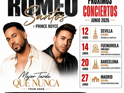 Próximos conciertos de Romeo Santos – Junio 2026