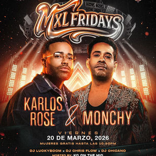 Monchy y Karlos Rose en vivo viernes 20 de marzo 2026.