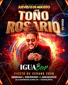 Toño Rosario Fiesta en sajoma 13 de agosto 2026