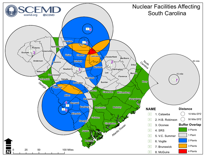 SC Nuclear Facilities Map