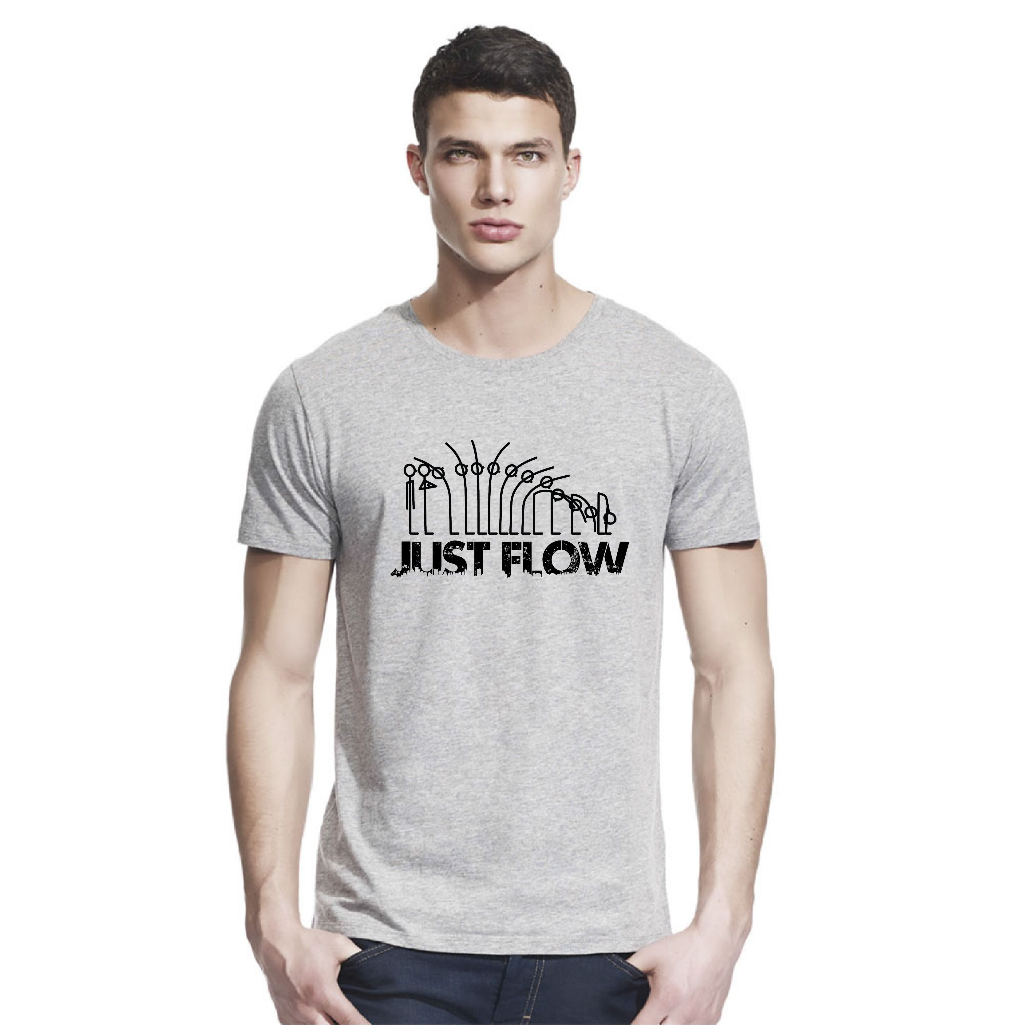 Yogastickmen® Just Flow Yoga T Shirt - Grey